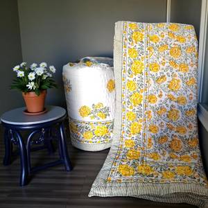 Royal Traditional Indian Double Bed Razai 90x108 Jaipuri Block Print Cotton Hand <b>Quilt</b> <b>for</b> Soft <b>Bedding</b> and Decor <b>for</b> Guest Room - Product Image 2