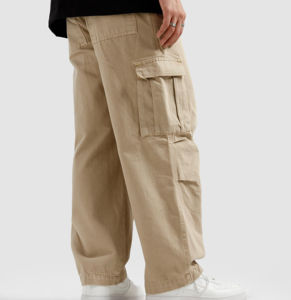 Pantalon de survêtement cargo unisexe haut de gamme personnalisé en feutre, respirant, mélange polyester-coton, taille haute, poches latérales - Product Image 5