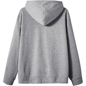 Sweat à capuche zippé streetwear personnalisé en molleton épais 100% coton, coupe oversize, avec poches tendance, pour l'hiver et l'automne - Product Image 2