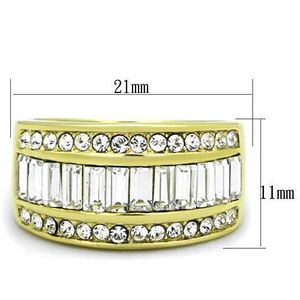 TK1561 Anello di Moda in Cristallo Trasparente di Alta Qualità, Acciaio Inossidabile con Placcatura in Oro IP (Ion Plating) e Cristallo Trasparente di Alta Qualità - Product Image 2