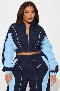 Conjunto Deportivo para Mujer con Bloques de Color, Chaqueta con Capucha y Pantalones, 100% Poliéster Tejido Transpirable, Ropa de Primavera - Product Image 5