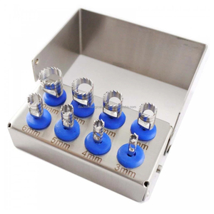 Lot de 8 fraises à trephination osseuse manuelles en acier inoxydable pour implants dentaires, outils chirurgicaux pour greffe osseuse et chirurgie implantaire - Product Image 4