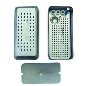 Caja de Esterilización para Fresas Dentales con Tapa |   Caja de autoclave manual de acero inoxidable para herramientas de laboratorio de alta/baja velocidad - Product Image 5