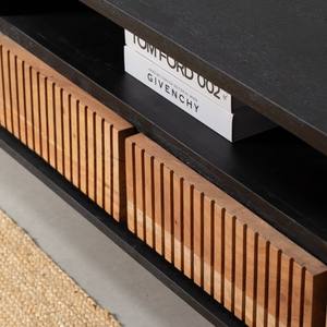 Mueble para TV Vandana Novara Sierra de Dos Puertas con Cuatro Cajones, Consola de Entretenimiento Moderna de Madera Maciza - Product Image 5