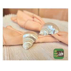 Natural Shell Napkin <b>Ring</b> Handmade Seashell Holder Vintage Wedding 10ml <b>Silver</b> Plated Mirror Finish Durable - Product Image 2