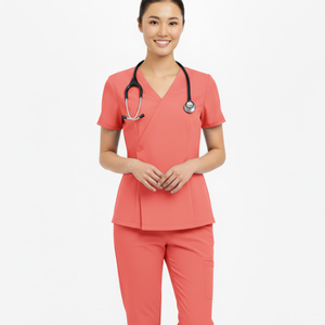 Unisex Healthcare Scrub Uniform Set Spandex/Cotton Side Snap Medical <b>Top</b> Durable Stretch Pants Bulk Wholesale Supplier Hospital - Product Image 1