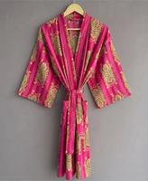 Robe Kimono Vintage à Manches Longues Imprimé Floral pour Femme, en Coton Doux et Respirant, Chemise de Nuit d'Été, Col en V, Ourlet à Volants, ODM