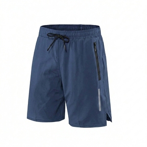 Shorts de sport légers pour hommes avec poche zippée, 100 % polyester, à carreaux, taille mi-haute, imperméables et à séchage rapide - Product Image 6
