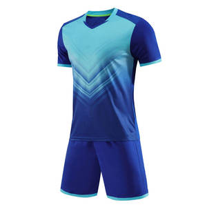 Men's V-Neck Sublimated <b>Soccer</b> Jersey Set for Green Gradient Sleeveless Moisture Wicking Elastic Waist Shorts Custom Sports - Product Image 1