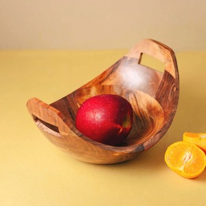 Bol de service en bois artisanal, finition naturelle, bol décoratif pour table à manger, cuisine, service de salade de fruits et cadeaux - Product Image 3