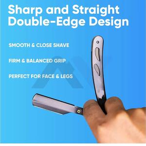 Morje Surgical Straight <b>Razor</b> Stainless Steel <b>Blade</b> ABS Plastic Handle <b>Single</b> <b>Blade</b> Barber Shop Use - Product Image 2