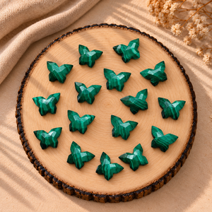 Perles de pierres précieuses facettées en malachite en forme de papillon 14x10mm pour la fabrication de bijoux, perles en vrac en gros, fournitures d'artisanat - Product Image 3