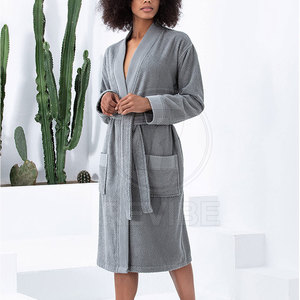 Peignoir Élégant et Confortable pour Femme en Polaire Douce, Idéal pour la Détente Quotidienne à la Maison, Qualité Supérieure, Printemps Été Automne, 100% Coton - Product Image 6