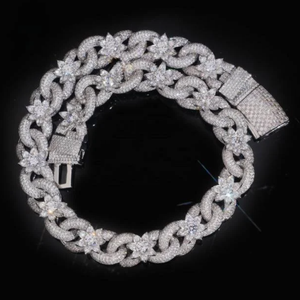 Collier unisexe hip-hop en argent sterling 925 avec moissanite taille brillant rond micro-sertie, collection de bijoux plaqués argent - Product Image 2