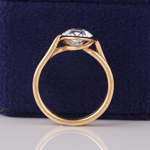 Oval Cut Diamond Engagement Ring White Gold Bezel Setting Women's Classic Fine Jewelry - Product Image 5