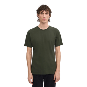T-shirt uni à col rond et manches courtes pour homme, coupe classique, jersey naturel, épaules droites, personnalisable, OEM, vente en gros, usine de vêtements, exportation - Product Image 4