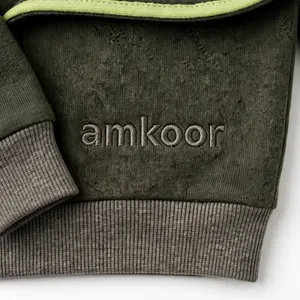 เสื้อฮู้ดไหมพรมผสมผ้าฝ้ายสำหรับทุกเพศ ยี่ห้อ Amkoor ทรงปกติ สีพื้น สวมใส่สบายในฤดูหนาว มีกระเป๋า ดีไซน์ลายวาฟเฟิล - Product Image 6