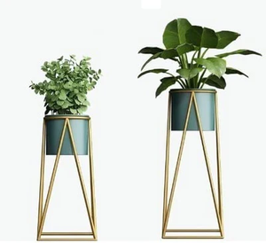 Maceta Moderna de Hierro Chapada en Oro, Decorativa, Duradera, Ligera, para Interiores y Exteriores, Jardín, Hogar, Oficina, Tamaño Personalizable - Product Image 1