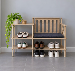 Eyecatching product Bulk Supplier Modern Wooden <b>Shoe</b> Rack <b>With</b> Side Table And Cushioned <b>Seat</b> Entryway <b>Storage</b> Factory Direct - Product Image 4