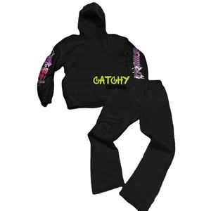 ชุดวอร์มพิมพ์ลายคุณภาพสูง ระบายอากาศได้ดี เสื้อฮู้ดดี้ กางเกงจ็อกเกอร์ สไตล์สตรีท - Product Image 2