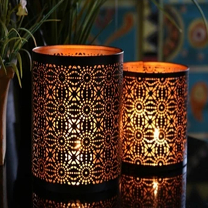 Black Metal Votive Holders Iron cutwork Votive Die Cut Pattern Black <b>Candle</b> Votive Holders - Product Image 5