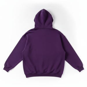 Sweat-shirt à capuche violet pour homme, pull décontracté en coton tricoté, imprimé sur le devant, design peint, vêtement d'automne - Product Image 3