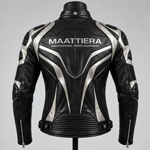 Veste en similicuir noir et argent pour homme, col montant, fermeture éclair sur le devant, design avec empiècements épaissis aux épaules, personnalisable OEM ODM, vente en gros - Product Image 3