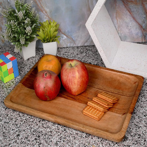 Plateau de service en bois d'acacia d'excellente qualité comptoir de cuisine bar à café plateau de petit déjeuner table à manger et plateau de canapé au prix d'usine - Product Image 6