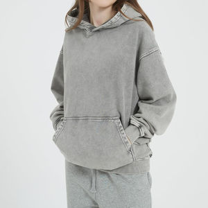 Sudadera con Capucha de Forro Polar Personalizable, de Invierno, con Lavado Ácido, Transpirable, de Secado Rápido, de Primera Calidad, Nuevo Diseño para Mujer - Product Image 6