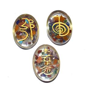 Ensemble de sphères de pierres précieuses ovales en agate blanche Usui Reiki naturelles pour la décoration de la maison avec des styles religieux et amoureux - Product Image 4