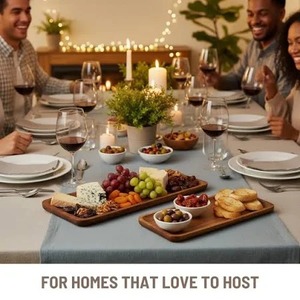 Plateau en bois écologique le plus vendu, idéal pour le fromage, le pain, les fruits et les collations, disponible en grande quantité - Product Image 4