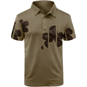 Camisa de Manga Corta con Cierre para Hombre, Diseño Color Block, Tejido Deportivo Informal, Antiarrugas, Secado Rápido, Largo Regular, Verde Gris con Bolsillo - Product Image 5