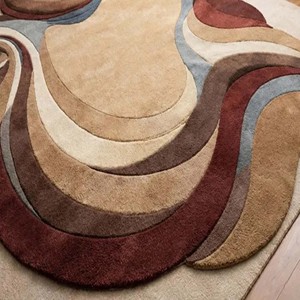 Minimalist Brown Beige Wool Area Rug Abstract Modern Hand Tufted Rug Soft Plush Carpet Living Room Decorative <b>Floor</b> Designer Rug - Product Image 4