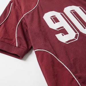 <b>Maroon</b> Mesh Sports Jersey Men Football Soccer Training Shirt & t shirt Breathable Athletic Wear OEM Custom Manufacturer - Product Image 5