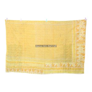 Vintage Kantha Handmade <b>Quilt</b> Blanket Indian Reversible Hand Stitched Heavy Throw Old Sari Blanket Patch Work Heavy 3 To 5 Layer - Product Image 3