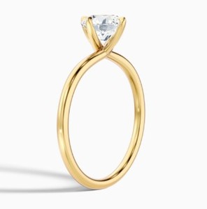 Bague en moissanite taille ronde en argent sterling 925 plaqué or blanc, bague de fiançailles classique solitaire, bague de promesse, bijou élégant - Product Image 5