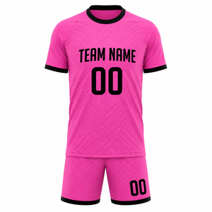 Custom Sublimation Pink <b>Soccer</b> Jersey Set Quick Dry Blank Team Football Uniform Custom Number Player Name Training Sportswear - Product Image 1