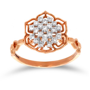 Luxury Rose Gold Plated Floral Cluster <b>Cubic</b> <b>Zirconia</b> <b>Ring</b> for Women Elegant <b>Wedding</b> Engagement Anniversary Jewelry - Product Image 1
