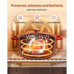 Pentola Olandese in Ghisa Smaltata da 6 Litri, Resistente, con Doppio Manico, Compatibile con Forno e Induzione, con Coperchio - Product Image 3