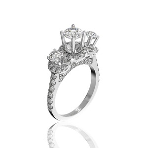 Women Luxury Three-Stone Moissanite <b>Ring</b> 6.3mm Daily Wear Vietnam Jewelry Glosbe & Co Engagement <b>Ring</b> Wholesale Jewelry - Product Image 2