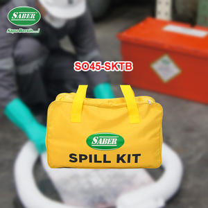 Kit anti-déversement d'hydrocarbures portable de 45 litres, sac de voyage, ensemble absorbant d'urgence avec tampons et chaussettes pour usage marin, camion et industriel - Product Image 4