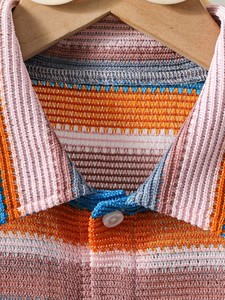 Ensemble 2 pièces d'été pour garçons : T-shirt à manches courtes en coton et short, motif rayé, style décontracté et tendance, idéal pour l'extérieur - Product Image 4