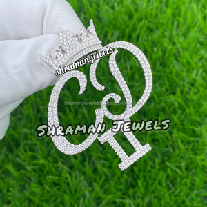 Custom Diamond Letter <b>Pendant</b> Iced Nameplate Moissanite Hip Hop Personalized 925 <b>Solid</b> Silver Yellow <b>Gold</b> Plated Unisex Jewelry - Product Image 2