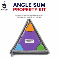 Kit de aprendizaje de matemáticas con sumador de ángulos triangulares de material PET y cremallera, juego de demostración de geometría para el aula, hecho en Haryana