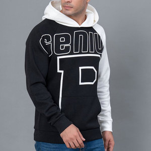 Sudadera con Capucha para Hombre, Estilo Urbano Deportivo, Estampado Gráfico en Contraste, Diseño Moderno con Impresión Puff Ink - Product Image 3