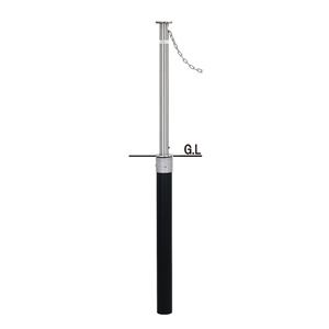 Bolardo Retráctil Manual Japonés de Acero Inoxidable TEIKIN, 710 mm de Altura, Superficie Pulida, Sin Necesidad de Energía, Bajo Consumo - Product Image 1