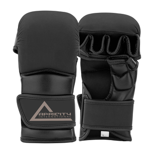 High Quality MMA Boxing Gloves Black Color Genuine Leather Adjustable <b>Hook</b> & Loop Closure Lightweight UV Protection Unisex Adult - Product Image 1