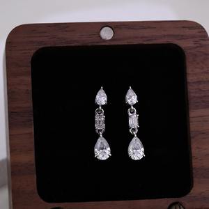 Top Selling Luxury Bridal Moissanite Diamond Earrings 925 Sterling Silver Wedding Jewelry Gift for Women Available For Sale - Product Image 6