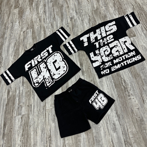 Conjunto Deportivo de Verano de 2 Piezas Personalizable para Hombre, Estilo Casual con Pedrería, Camiseta 100% Algodón y Pantalones Cortos, Logotipo Impreso de Fábrica - Product Image 3