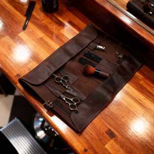 Étui en cuir pour ciseaux de barbier, pochette professionnelle pour outils de coiffeur, étui réglable pour ciseaux à fixer à la ceinture, anti-odeur, décontracté LBSP-0005 - Product Image 5